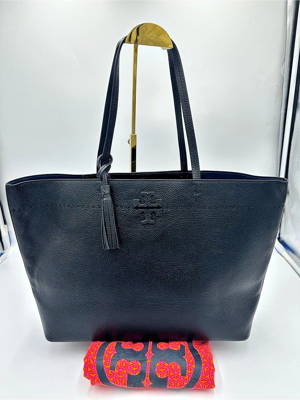 Tory Burch Large Mcgraw Tote Black & Blue